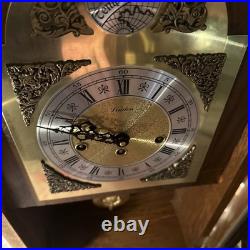 Linden Westminster chimes wall clock Tempus Fugit works! With key