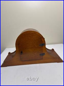 Loricron Westminster Chime Mantel Clock With Curved Wooden Case