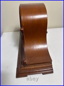 Loricron Westminster Chime Mantel Clock With Curved Wooden Case
