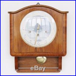 MAUTHE German WALL CLOCK WESTMINSTER Chime EXTREMELY RARE! Vintage HIGH GLOSS
