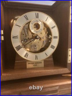 MCM Franz Hermle 352-070 SK Skeleton 4 Bell Westminster Chime 20.5 Mantel Clock