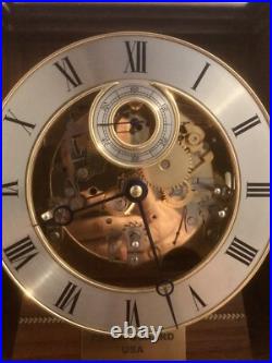 MCM Franz Hermle 352-070 SK Skeleton 4 Bell Westminster Chime 20.5 Mantel Clock