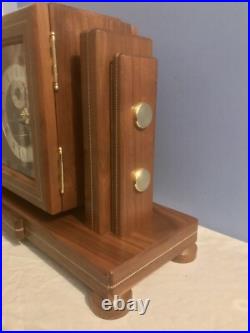 MCM Franz Hermle 352-070 SK Skeleton 4 Bell Westminster Chime 20.5 Mantel Clock