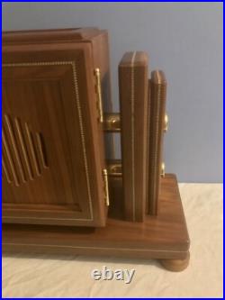 MCM Franz Hermle 352-070 SK Skeleton 4 Bell Westminster Chime 20.5 Mantel Clock