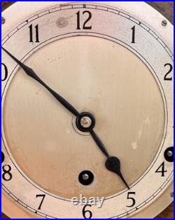 Made In England Garrard Clock With Key & Westminster Chime In Oak Case