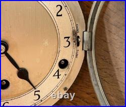 Made In England Garrard Clock With Key & Westminster Chime In Oak Case