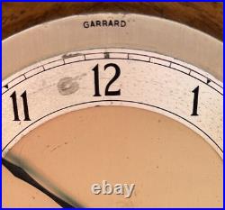 Made In England Garrard Clock With Key & Westminster Chime In Oak Case