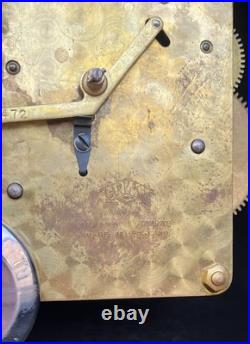 Made In England Garrard Clock With Key & Westminster Chime In Oak Case