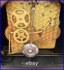 Made In England Garrard Clock With Key & Westminster Chime In Oak Case