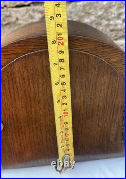 Made In England Garrard Clock With Key & Westminster Chime In Oak Case