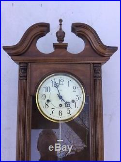 Magnificent Vintage Sligh Westminster Chime Key Wind Wall Regulator Clock German