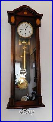 Mahoganay weight driven westminster chimes vienna style wall clock