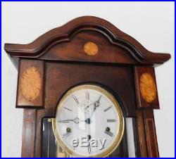 Mahoganay weight driven westminster chimes vienna style wall clock