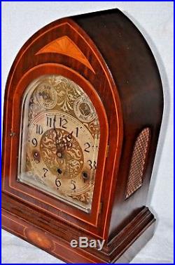 Mahogany Kienzle German Antique Westminster Chime Mantel Clock