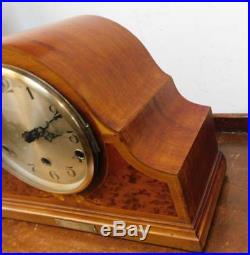 Mahogany inlaid westminster chimes mantel clock