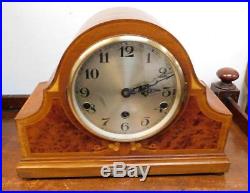 Mahogany inlaid westminster chimes mantel clock