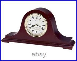 Mantel Chime Clock Analog Quartz Wood Classic Battery Roman Numeral Hourly Shelf