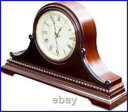 Mantel Clocks, Battery Operated, Silent Wood Mantle Clock with Westminster Chime