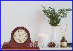 Mantel Clocks, Battery Operated, Silent Wood Table Clock with Westminster Chimes