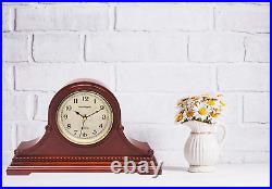 Mantel Clocks, Battery Operated, Silent Wood Table Clock with Westminster Chimes