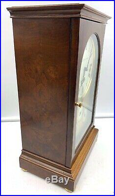 Mappin & Webb Westminster Chime Burled Wood Mantle Shelf Calendar Clock London