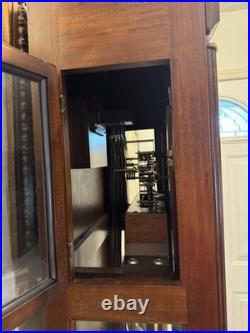 Mechanical Chain-Driven Wood Grandfather Clock, Westminster Chimes, Moon Dial