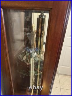 Mechanical Chain-Driven Wood Grandfather Clock, Westminster Chimes, Moon Dial