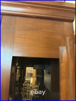 Mechanical Chain-Driven Wood Grandfather Clock, Westminster Chimes, Moon Dial