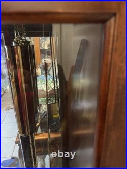 Mechanical Chain-Driven Wood Grandfather Clock, Westminster Chimes, Moon Dial