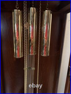 Mechanical Chain-Driven Wood Grandfather Clock, Westminster Chimes, Moon Dial
