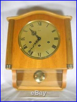 Mid-Century German Mauthe Westminster Chime 8-Day Wall Clock Excellent