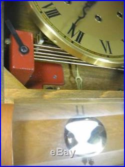 Mid-Century German Mauthe Westminster Chime 8-Day Wall Clock Excellent