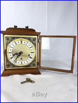 Mid-Century Junghans 8-Day Bracket Mantle Mantel Clock Westminster Chime