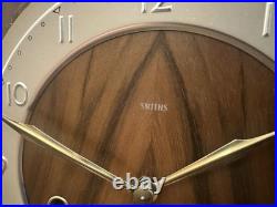 Mid Century Smiths Walnut Mantel Clock Westminster Chimes Art Deco