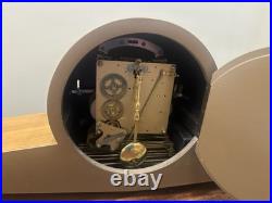Mid Century Smiths Walnut Mantel Clock Westminster Chimes Art Deco