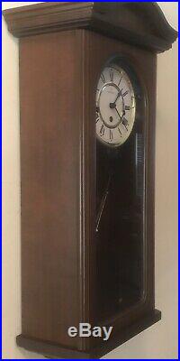 Montreux Key Wind Mechanical Pendulum Westminster Chime Wall Clock Serviced