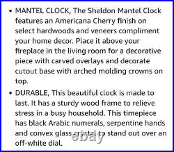 NEW Howard Miller Sheldon 635127 Americana Cherry Mantel Clock withQuartz