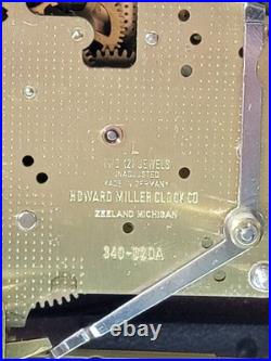 NICE HOWARD MILLER Graham Key Wound Mantel Clock 612-437 340-020A Triple Chime