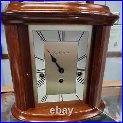 NOS Mahagony Franz Hermle & Sohn 8 Day Westminster Chime Oval Shelf Clock