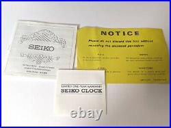 NOS Seiko Quartz Wooden Wall Pendulum Clock Westminster Whittington withChime