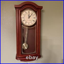 Near Mint Seiko Mahogany Finish Pendulum Chiming Cherry Wall Clock QXH118BLH