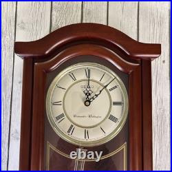 Near Mint Seiko Mahogany Finish Pendulum Chiming Cherry Wall Clock QXH118BLH