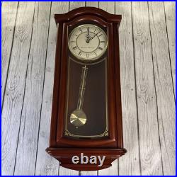 Near Mint Seiko Mahogany Finish Pendulum Chiming Cherry Wall Clock QXH118BLH
