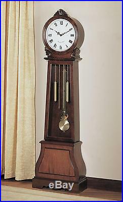 New Chiming Beautiful Brown Finish Battery Powered Grandfather Clock
