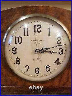 New Haven Clock Co Electric Westminster Chime Mantel Clock Working NHS 611-337C