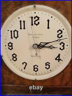 New Haven Clock Co Electric Westminster Chime Mantel Clock Working NHS 611-337C