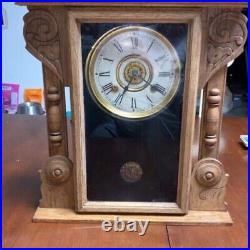 New Haven Gingerbread mantle clock antique