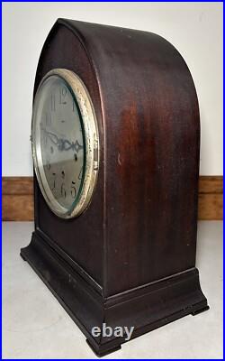 New Haven Gothic Beehive Dome Top Tombstone Westminster Chime Mantel Clock