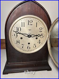 New Haven Gothic Beehive Dome Top Tombstone Westminster Chime Mantel Clock