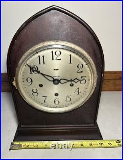 New Haven Gothic Beehive Dome Top Tombstone Westminster Chime Mantel Clock